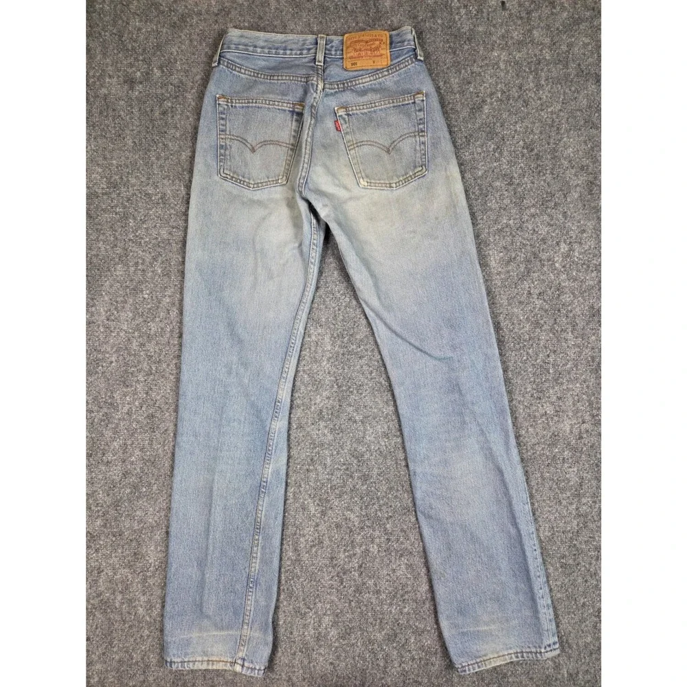 Vintage 90s Levis 501 Jeans Mens 28x34 Light Wash Blue Made In France Straight